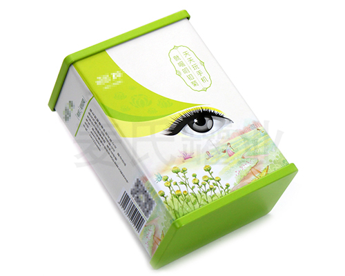 明目菊花茶鐵盒子包裝,花草茶馬口鐵盒,獨(dú)特浮雕激凸工藝,用精湛的工藝彰顯麥?zhǔn)瞎迾I(yè)12年定制包裝的傳承歷史,材質(zhì)有0.23mm鍍錫馬口鐵,真材實(shí)料,相比紙質(zhì)、三片罐，新穎包裝更高檔次
