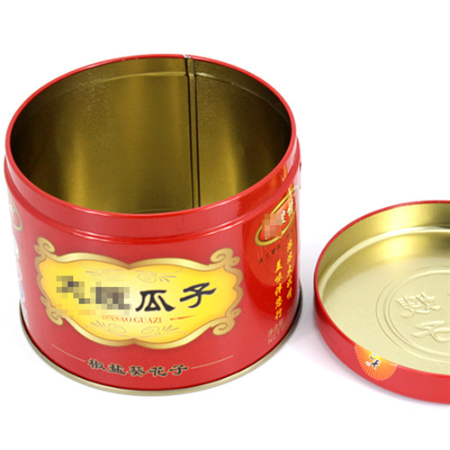 圓形葵花籽鐵盒零食鐵罐包裝_馬口鐵盒禮品盒廠(chǎng)家定制